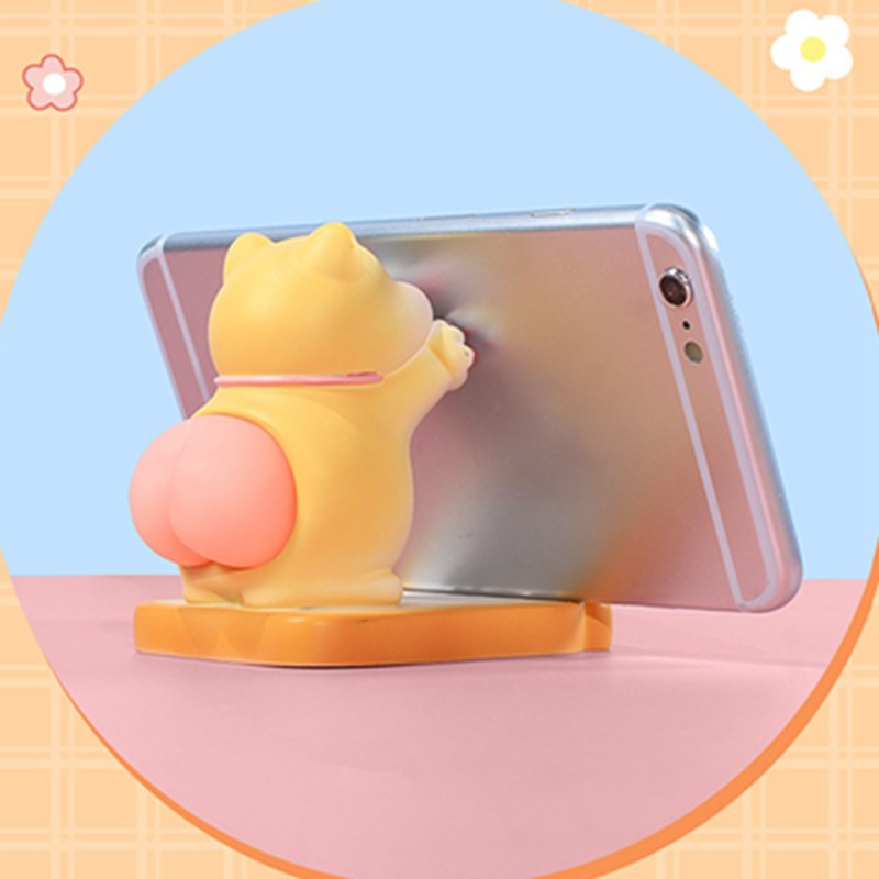 Cute Cat Cellphone Holder Resin Mini Portable Mobile Phone Stand