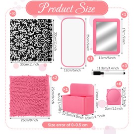 44 Pcs Magnetic Locker Accessory Set Locker Decoration for Girls Back to School Essential Include Wallpaper Magnetic Mirror Dry Erase Board Carpet Dry Erase Whiteboard Marker Holder with Pen Clips