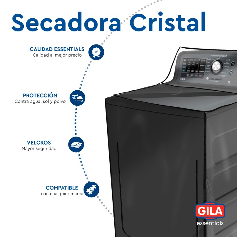 GILA Funda para Secadora de Carga Frontal Transparente (Protector Impermeable