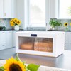 ETMI White Bread Box for Kitchen Countertop - Large Modern