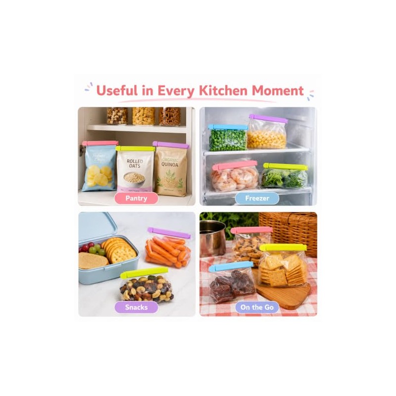 Tmflove - 12 clips de sellado para bolsas de alimentos