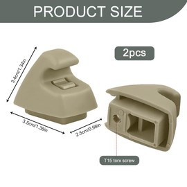 2PCS Sun Visor Support Retainer Clip, Sunvisor Holder Hook, Anti Vibration Sun Visor Bracket Holder, Fit for Chevy Cruze Sonic Spark and Buick Verano, Replaces OEM# 95994975, 95994976 (Beige)