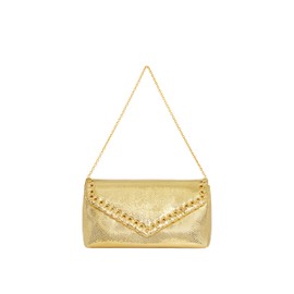 REBECCA MINKOFF Whip Clutch, Gold, Antique Brass Hardware