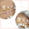 French Tip Press on Toenails Short Square Fake Toe Nails
