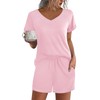 Ekouaer Pajama Shorts Set Womens 2 Piece Sleepwear Short Sleeve