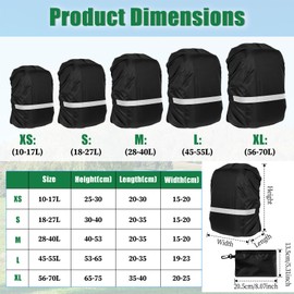 Aeaocvo Backpack Rain Cover Waterproof Backpack Cover, 30-40L Rainproof Rucksack Cover with Reflective Strip for Outdoor, Hiking, Camping, Traveling, Cycling, M