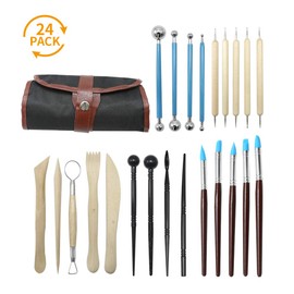24 in 1 Pottery & Clay Sculpting Tools with Assorted Shape Size DIY Clay Modeling Tool Set for Kids