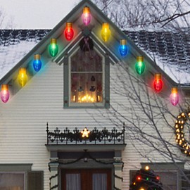 C7 Bulbs Christmas Lights, 5Ft Multicolor Strawberry String Light with 10 Multicolor LED Bulbs- C7 Christmas Lights for Outdoor, Indoor, Garden, Yard, Party, Home, Christmas Tree Decorations