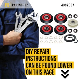 PartsBroz 4392067 Dryer Repair Kit Whirlpool Replacement Maytag Bravos Dryer AP3109602 PS373088 WED9200SQ0 MEDB835DW4 MEDB855DC4 WED5600XW0 WED8500DC3 GEW9250PW1 MED5100DW0 WED5500XW0 WED8000DW3