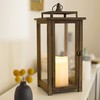 Stonebriar 18 Inch Rustic Wooden Candle Hurricane Lantern, For Table