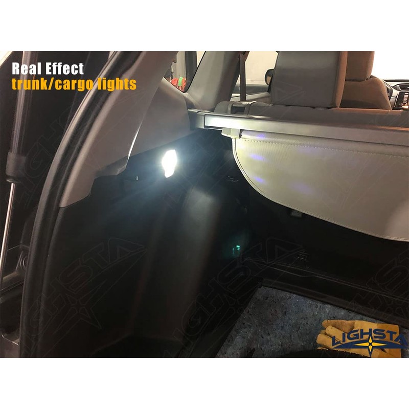 LIGHSTA 12PCS Super Bright White LED Interior Light Kit Package