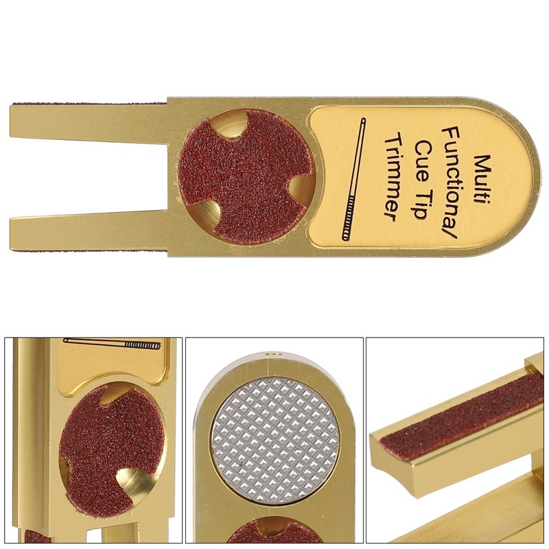 Aluminium Alloy Multifunction Gold U shape Billiards Pool Cue Tip