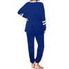 Aloodor Women's Long Sleeve Sweatsuits Loose Lounge Set Stripe Joggers