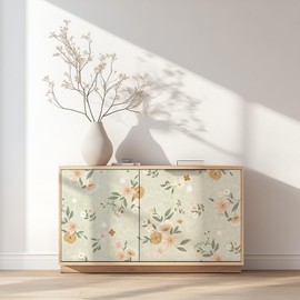 HXHM H Vintage Floral Peel and Stick Wallpaper – 17.3” x 393.7” Removable Self-Adhesive Waterproof Vinyl Flower Contact Wallpaper for Bedroom, Living Room, Accent Wall, Home Décor