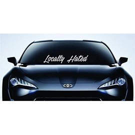 Dabbledown Locally Hated Extra Large Version DD101 Car Truck Window Windshield Lettering Decal Sticker Decals Stickers