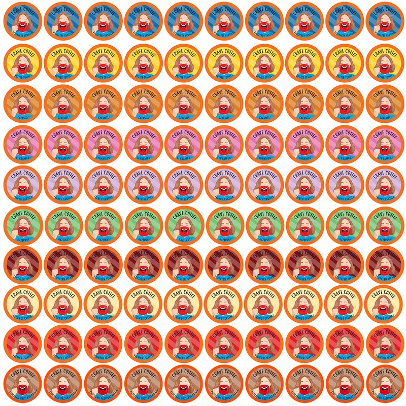 Crave Beverages Flavored Coffee Pods Sampler, Compatible with 2.0 K-Cup