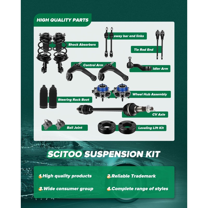 SCITOO 4-PC SET Suspension Kit For Nissan Altima Maxima Inner