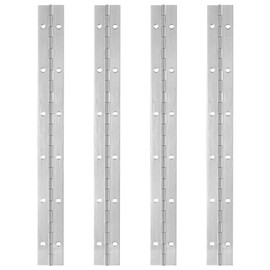 4 Pcs Piano Hinges, Stainless Steel Continuous Piano Metal Hinges, 300mm/11.8 inch Heavy Duty Continuous Hinges with Holes, Long Hinges for Piano Cabinet Doors Large Window Boats Hinges with Screws