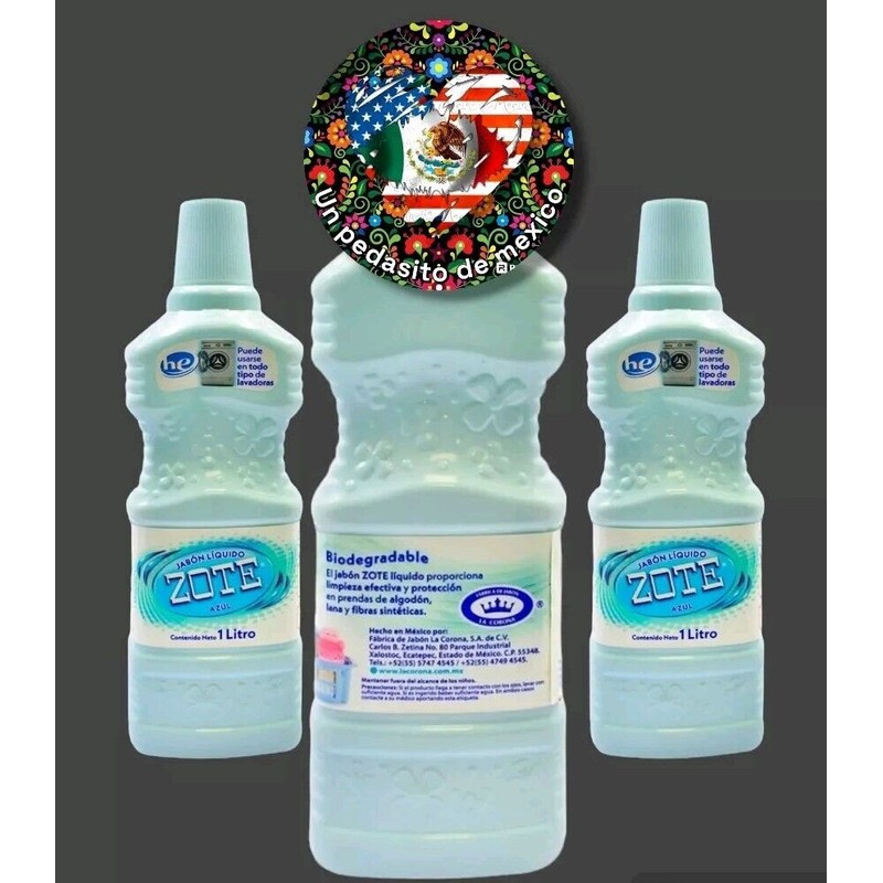 White 3 x ZOTE Blue Liquido 1 Lt each Large