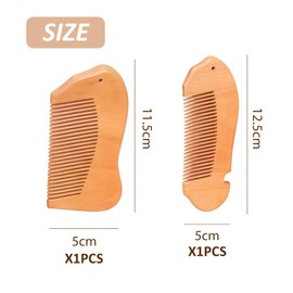 2 Pieces Wooden Comb, Hairstyle Comb, Simple Solid Colour Comb, Reusable Comb, Comfortable Travel Comb, Comb and Hairdressing Accessories
