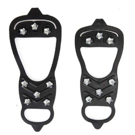 Crampons Crampons Anti-Fall Shoes, Anti-Slip, Freeze-Proof, Snow, Mountaineering, Fishing, Rocks, 8 Jaws, Lightweight, Chain Spikes, Spiked Shoes, Soles, Easy to Put on and Take off, Unisex, Large