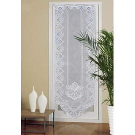 Comforight Net Door Curtain Panel Lace Door Curtains French Vintage Drapes Blind Embroidered Sheer Curtain for Glass Door Patio Front Door White 24 X 72inches