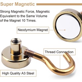 DIYMAG Magnetic Hooks, 30Lbs Strong Heavy Duty Cruise Magnet S-Hooks for Classroom, Fridge, Hanging, Cabins, Grill, Kitchen, Garage, Workplace and Office etc, (10 Pack-Yellow)