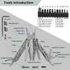 Multitool with Pocket Knife, 25-in-1 Stainless Steel Pliers and Screwdriver,