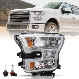 TUSDAR Headlight Assembly Set for 15 16 17 Ford F150 LH Left Driver Side w/Bulbs