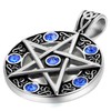 JewelryWe Jewellery Men's Necklace Stainless Steel Star Pentagram Pendant with