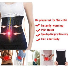 YJZQ Thermal Lumbar Support Lower Back Belt Brace Cashmere Knit Stomach Kidney Warmer Abdominal Binder Waist Trimmer Band Postpartum Belly Wrap - Warming Kidney- C Section Surgical Recovery