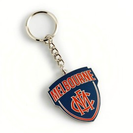 Melbourne Demons AFL Footy Metallic Logo Keyring