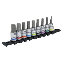 Sealey Drive Hex Socket Bit Set 9pc - Platinum 3/8"Sq AK6250