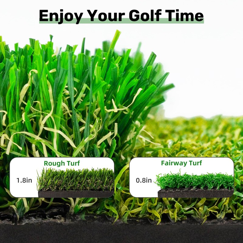 Foldable Golf Hitting Mat Dual-Turf Golf Practice Mat Portable Design