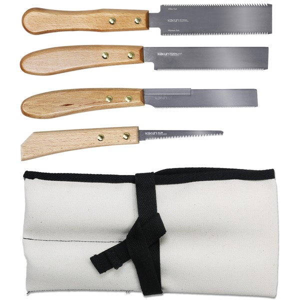 KAKURI Japanese Pull Saw Set with Carrying Case for Woodworking