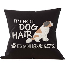 JIMOWANG Saint Bernard Dog Throw Pillow Case Modern Cushion Cover Square Pillow Cover Decoration for Sofa Bed Chair Car 18 x 18 Inch