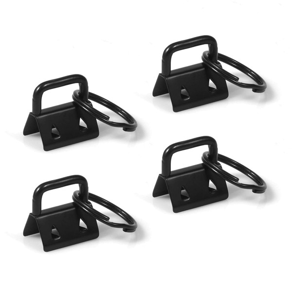 SPEEDWOX 25Pcs 0.8 Inch Key Fob Hardware Set, Dark Black