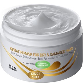 Keratin Dry  Damaged Deep Conditioner Mask - Thick Coarse Hair Care - Keratin Protein  Argan Oil Complex - Long Lasting Conditioning Repair