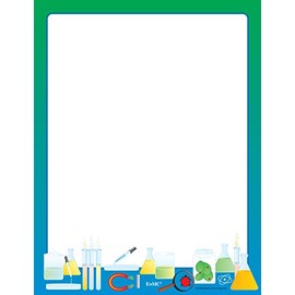 Designer Paper - Science Lab -50 Sheet Pkg. Great for Flyers, Writing School Letters, Motivation, STEM Invitations, Flyers or Office Notes, Invitations & Printing Supplies