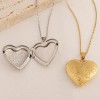 2pzs Collar Dije Corazón Para Parejas Fotos Acero Inoxidable Oro