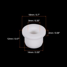 sourcing map Pack of 6 T Type Rubber Eyelet Mounting Diameter 14 mm 0.7 Inch AD 0.35 Inch ID (18 x 9 x 12 mm) Seal Protection Flexible Hole Plug for Cable Cable White
