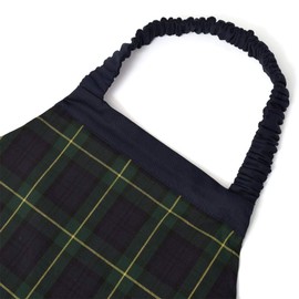 Colorful Candy Style N1248130 Kids’ Apron, Boys, Triangular Kerchief Set, Elementary Students, Easy to Put On and Remove, 51.2-63.0 inches (130-160 cm), Plaid, Dark Green