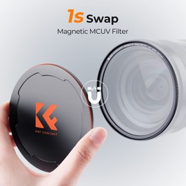 K&F Concept 77mm Magnetic MC UV Lens Protection Filter + Lens Filter Cap with 28 Multi-Layer Coatings Waterproof/Scratch Resistant Ultra-Slim UV Filter for Camera Lens (Nano-X Series)