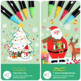 Tongfushop 84 Colors Acrylic Paint Markers, Dual Tip Acrylic Paint Pens with Brush Tip & Fine Tip, Fabric Markers for Rock Painting, Wood, Canvas, Stone, Glass, Ceramic, DIY Crafts, Art Supplies