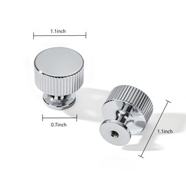 khtumeware Knob 10-Pack,Polished Chrome Cabinet Pulls, Kitchen Drawer Handles, for Dresser cabinets, cabinets, Door cabinets, Hardware