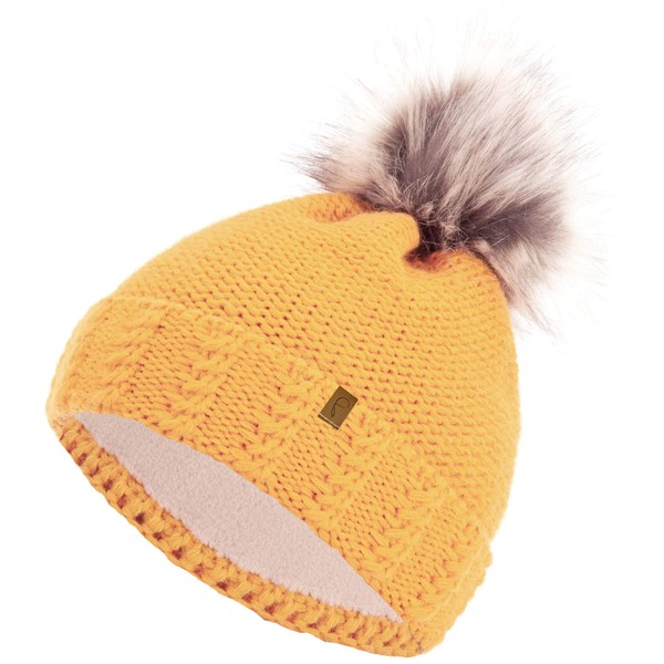 Faera Winter Hat - Warm Lined Faux Fur Bobble Hat