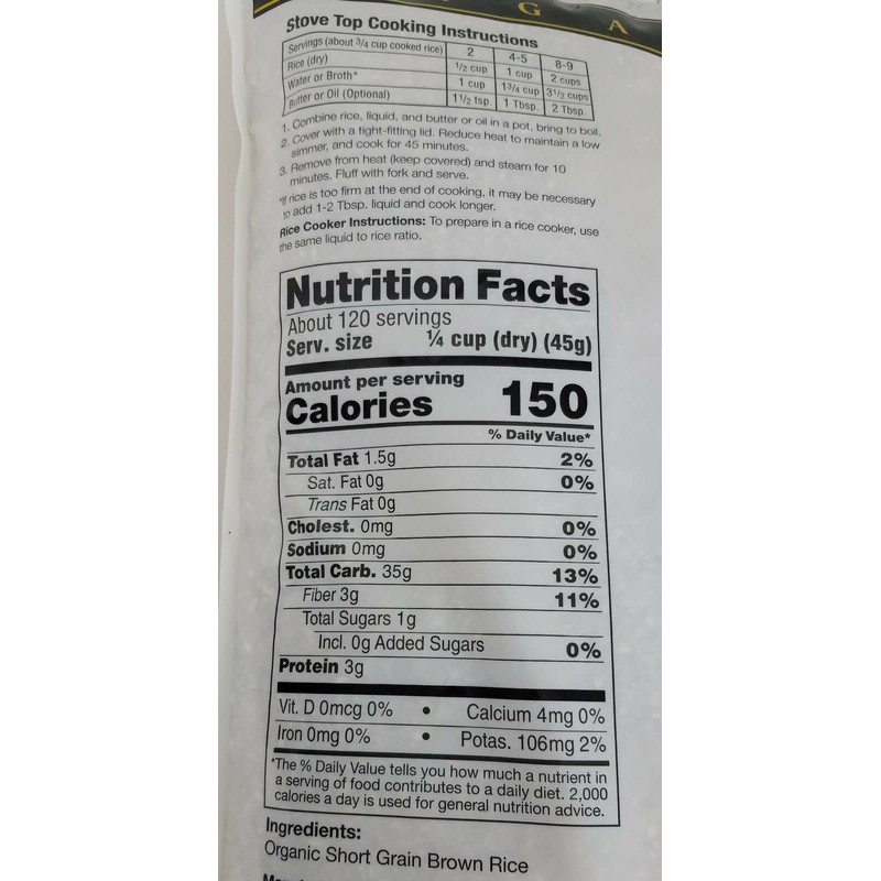 Lundberg Family Farms Organic Short Grain Brown Rice 12lbs