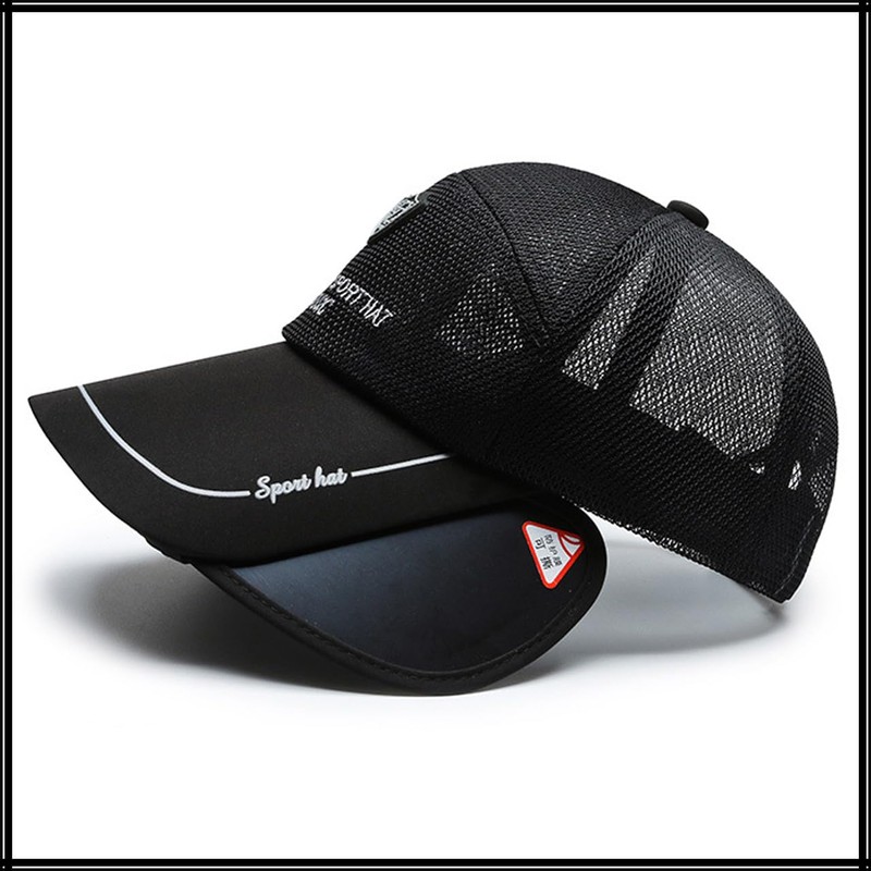 White Fang CA758 Mesh Logo Brim Cap, Stylish, Retractable, Sun