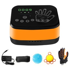 2024 New Automatic Hand Exercisers for Strength, Rehabilitation Orthosis Robot Gloves, Finger Strengthener Gloves with Mirror Hand Strap Controller and 2 Exercise Balls (L - Left Hand)