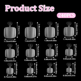 Toe Nail Tips, 240pcs Soft Gel x Toe Nail Tips Short Square Matte Toe Nails Full Cover Fake Toenails Tips Acrylic Toenails Tips for Extensions Clear Toe Nail Tips for Home Salon Foot Pedicure Manicure